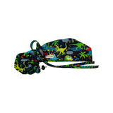 Dinos. on navy scrub cap