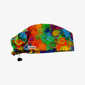 Bright swirls scrub cap