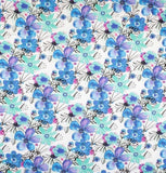 Blue sketched floral scrub cap