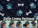 Blue paw prints scrub cap