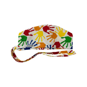 Colorful. handprints scrub cap