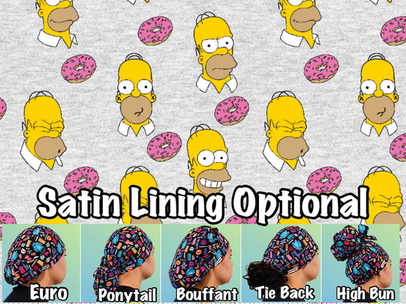 Character scrub cap (made with licensed Simpsons fabric)