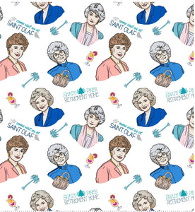 Character scrub cap (made with licensed Golden Girls fabric)