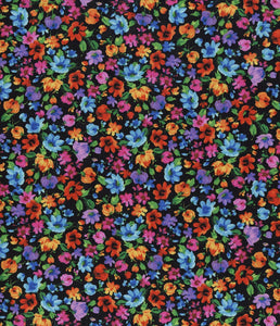 Vibrant. floral black scrub cap
