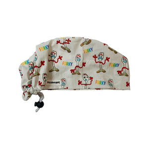 Character scrub cap (made with licensed Forky fabric)